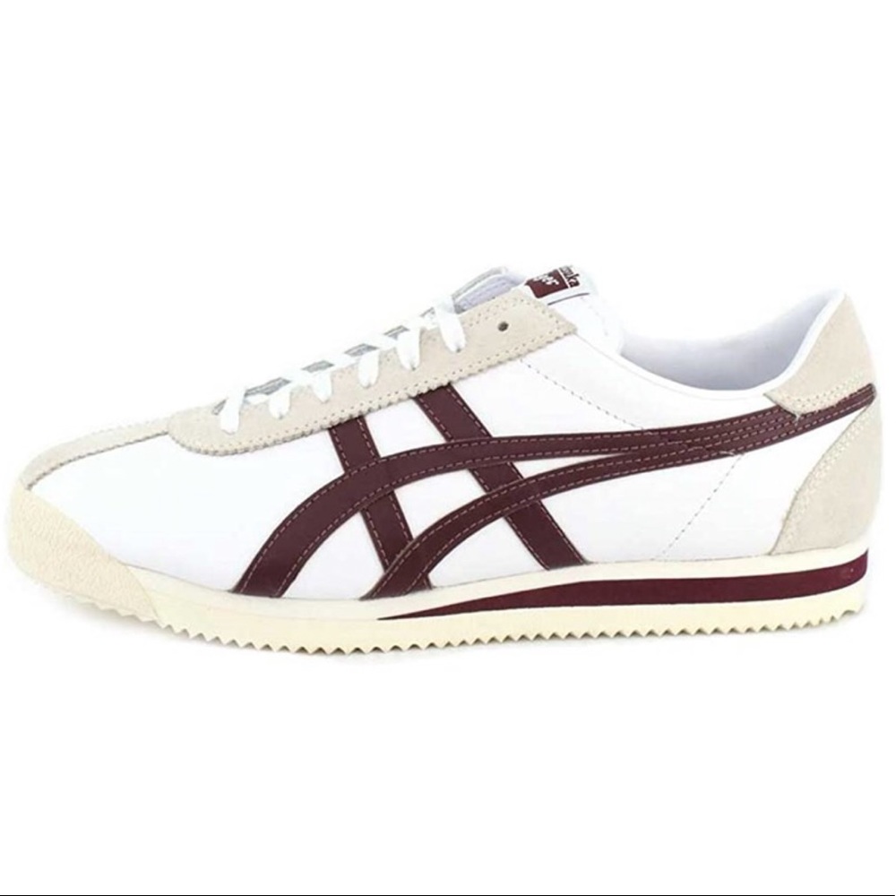 Onitsuka Tiger by Asics White and Burgundy Sneakers